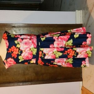 Pink Flower Print Dress